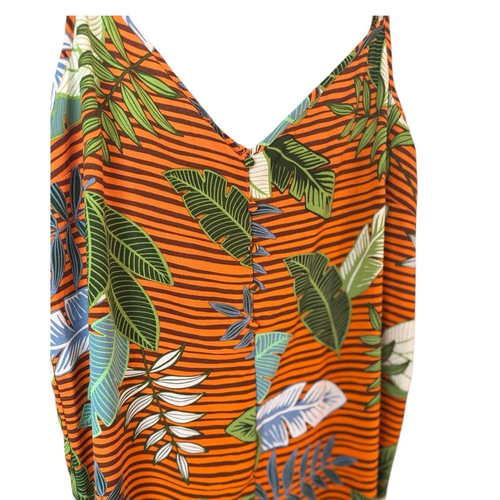 Cotton On Womens‎ Jumpsuit Wide Leg Tropical Jungle Boho Island Vacation Sz L - Picture 3 of 11